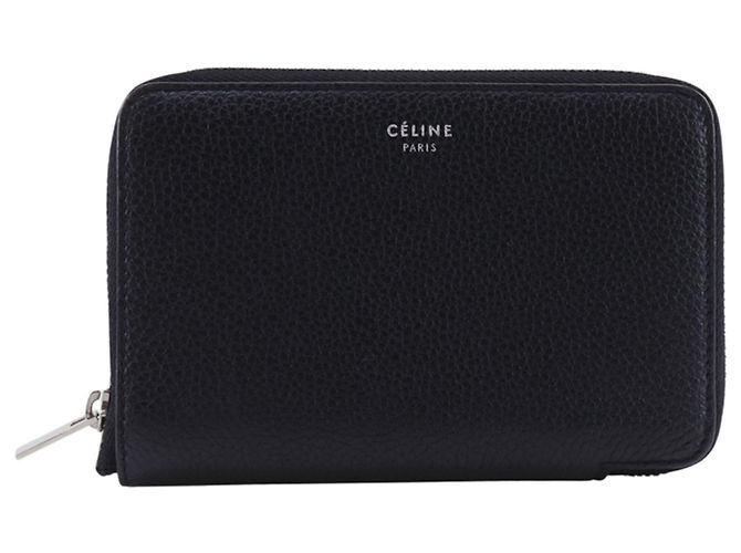 Céline Celine Medium Zip Around Bi-fold Wallet Black Yellow