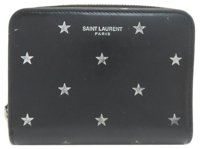 Saint Laurent Bi-fold Ledergeldbörse mit Sternmotiv Schwarz