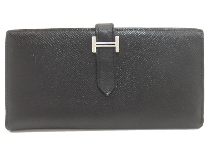 Hermès Hermes Bearn Soufflé Long Wallet Black