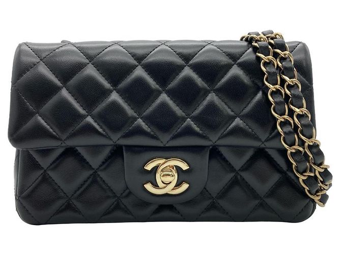 Bolsa de Alça Chanel Mini Matelassé 20 Chain Preto