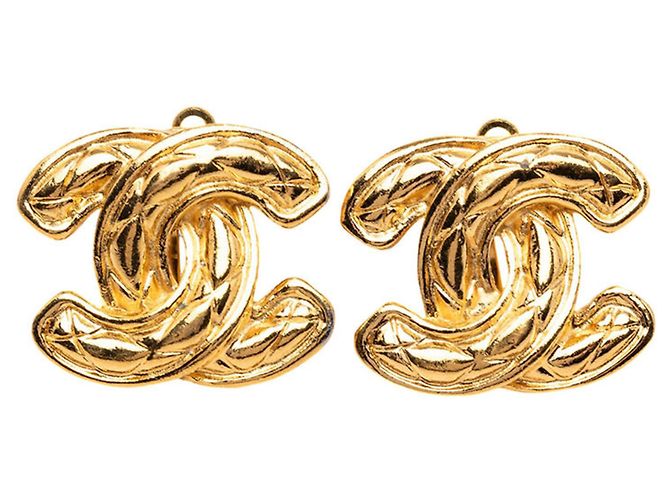 Orecchini a clip Chanel Coco Mark Matelassé D'oro