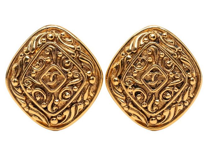 Chanel Coco Mark Clip-Ohrringe vergoldet Golden