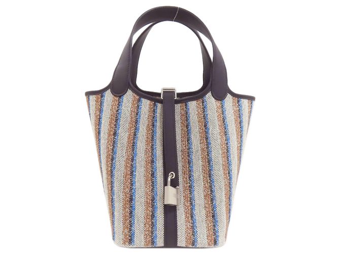Hermès Sac à main Hermes Picotin Lock PM Couverture Leather Marron Noir Bleu Écru