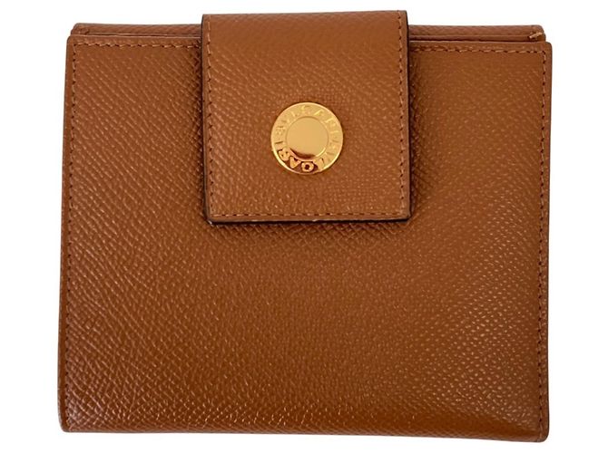 Bulgari Bvlgari Classico Double Hook Leather Bi-fold Wallet Brown