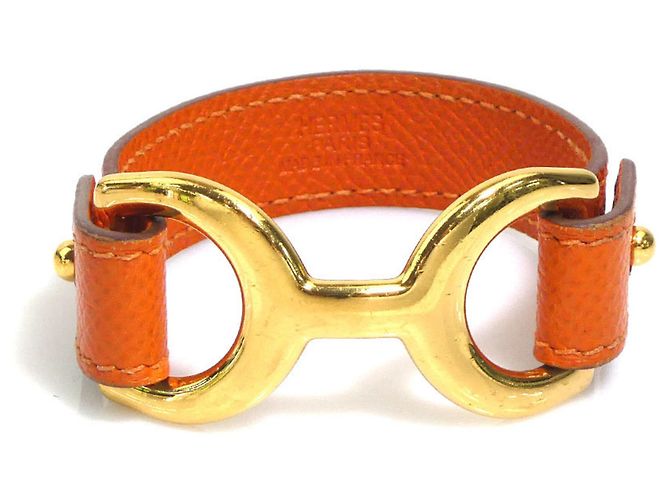 Bracciale Charm Hermès Arancione e Oro D'oro