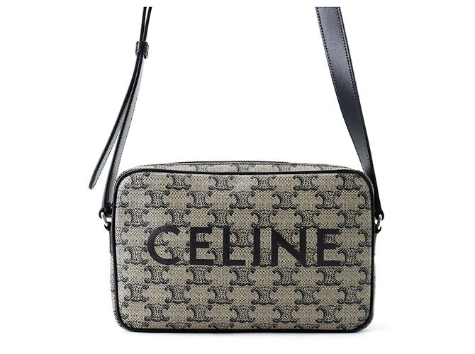 Céline Sac à bandoulière Celine Triomphe Horizontal Medium Marron Noir