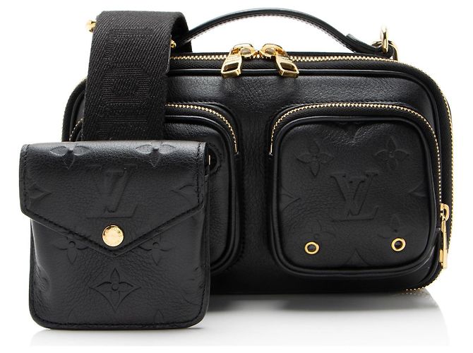 Borsa a tracolla Monogram Utility in pelle di vitello Louis Vuitton Nero