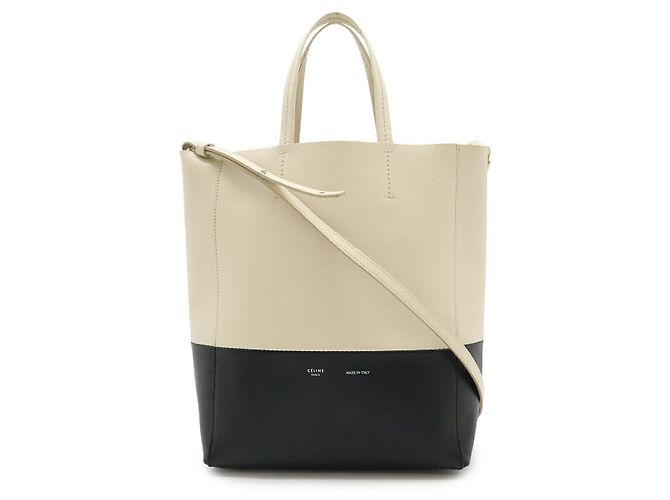 Céline Celine Vertikaler Cabas Small Tote Bag Weiß