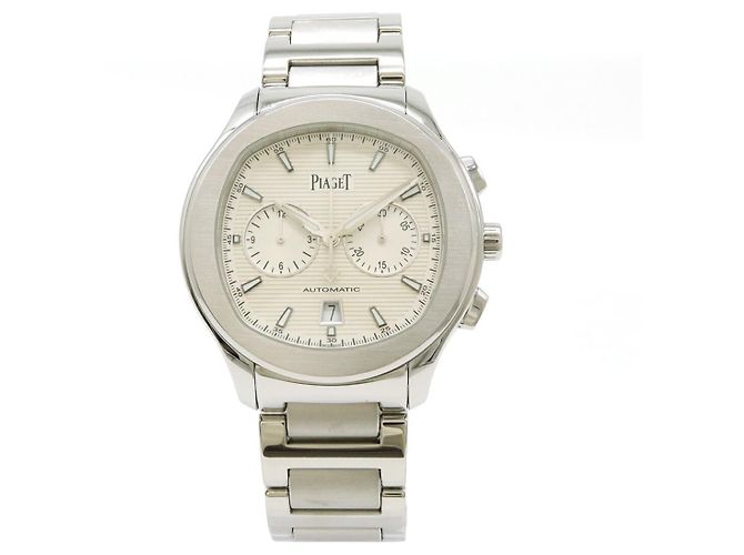 Piaget Polo Chronograph aus Edelstahl Weiß