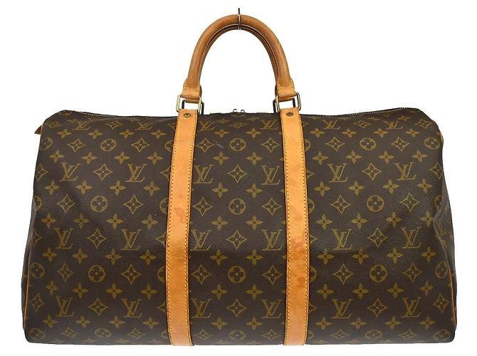 Bolsa Keepall Louis Vuitton Monogram Canvas 50 Marrom