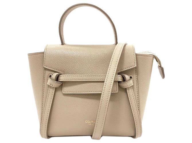 Céline Bolsa 2-Way Celine Belt Bag Nano Bege
