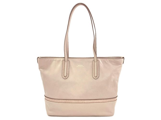 Sac cabas Bally Logo en cuir beige