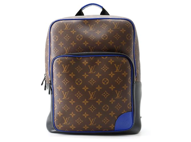 Sac à dos Louis Vuitton Monogram Macassar Dean Noir Bleu Monogramme