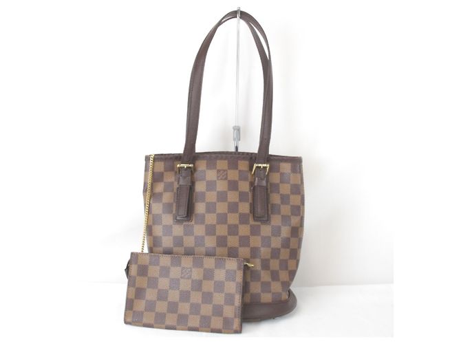 Bolsa de Ombro Louis Vuitton Mare Preto Branco Vermelho Damier ebene