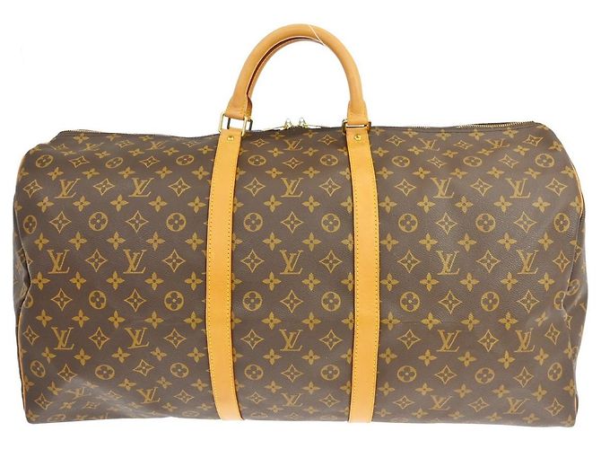 Sac Keepall Louis Vuitton Monogram Canvas 60 Marron