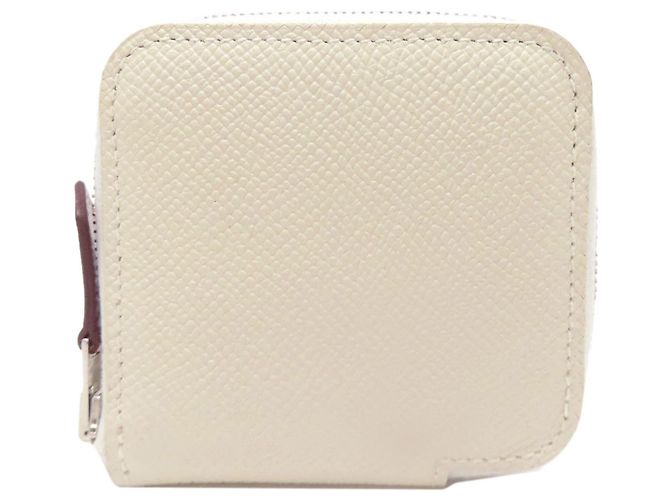 Hermès Hermes Epsom Leather Coin Case White