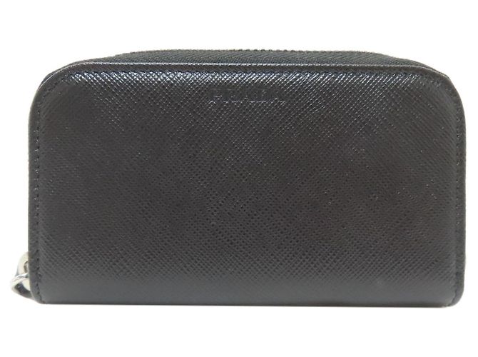 Prada Saffiano Leather Keycase Black