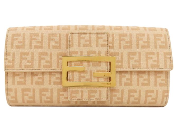Portefeuille long à motif Fendi Zucchino Beige