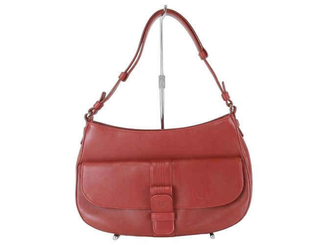 Bolsa de ombro em couro vermelho Loewe