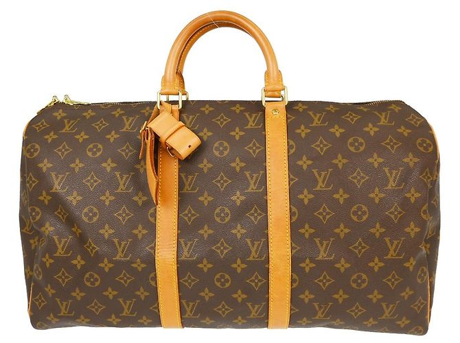 Bolsa Keepall Louis Vuitton em canvas Monogram 50 Marrom