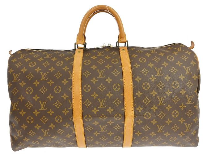 Bolsa Keepall Louis Vuitton Monogram Canvas 55 Marrom