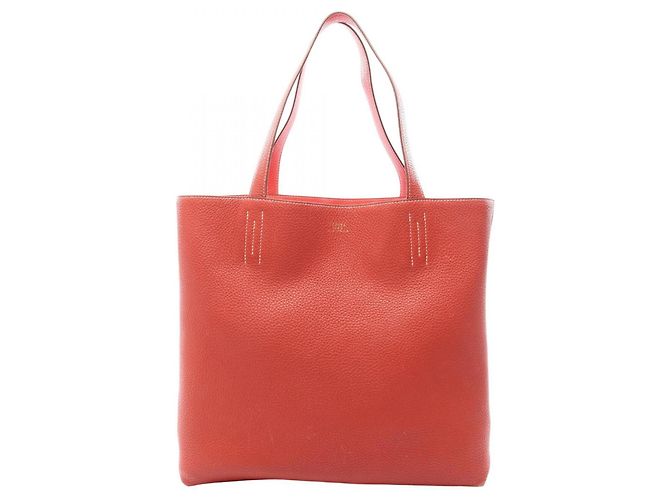 Hermès Bolsa Tote Hermes Double Sens 45 Rosa Bordeaux