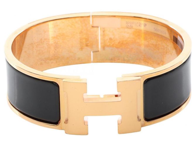 Clic H Hermès Hermes Clic Clac GM Bangle Black Golden