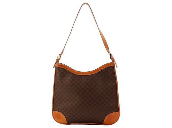 Céline Bolsa de ombro Celine Macadam Monogram Marrom Monograma