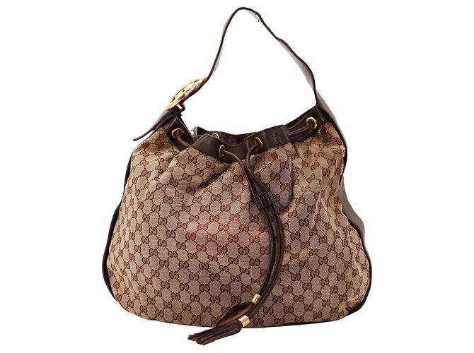 Sac Hobo Gucci Monogram à cordon Marron Monogramme