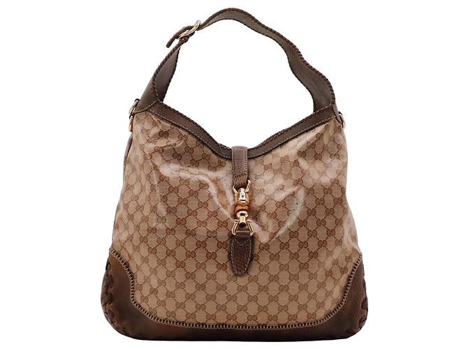 Bolsa Hobo Gucci Monogram GG com Bambu Marrom
