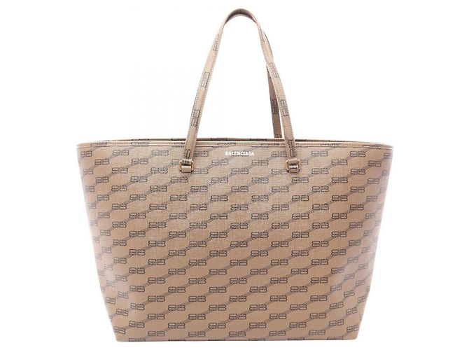 Everyday Borsa Tote Balenciaga BB Monogram Gray Marrone