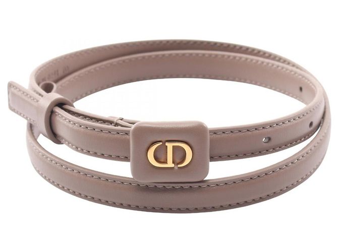 Cinturón mini de cuero beige Christian Dior