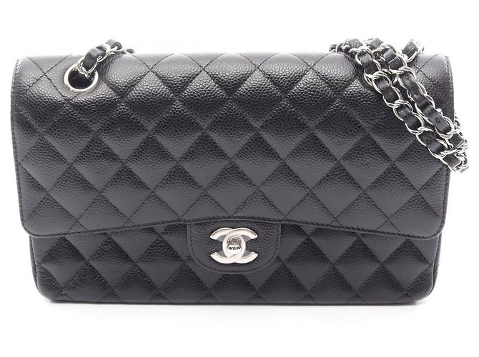 Chanel Matelassé Double Flap Shoulder Bag Black