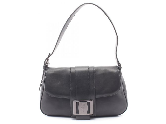 Borsa a tracolla in pelle nera Salvatore Ferragamo Nero