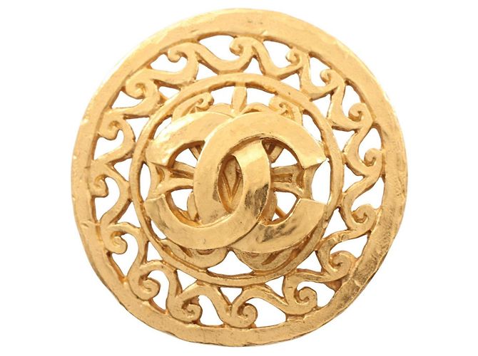 Spilla Chanel Coco Mark Circle D'oro 