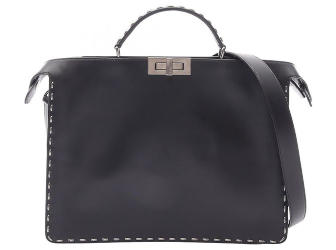 Fendi Peekaboo I.U Medium 2-Way Handbag Black