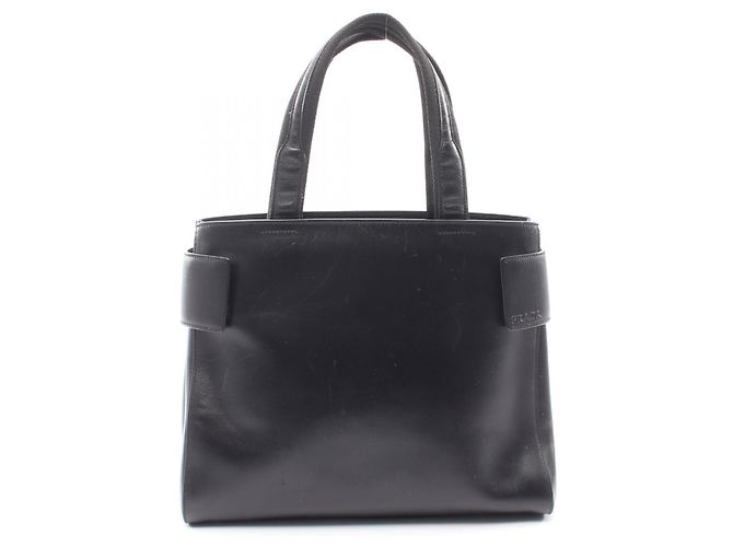 Borsa Tote Prada in pelle nera con logo Nero