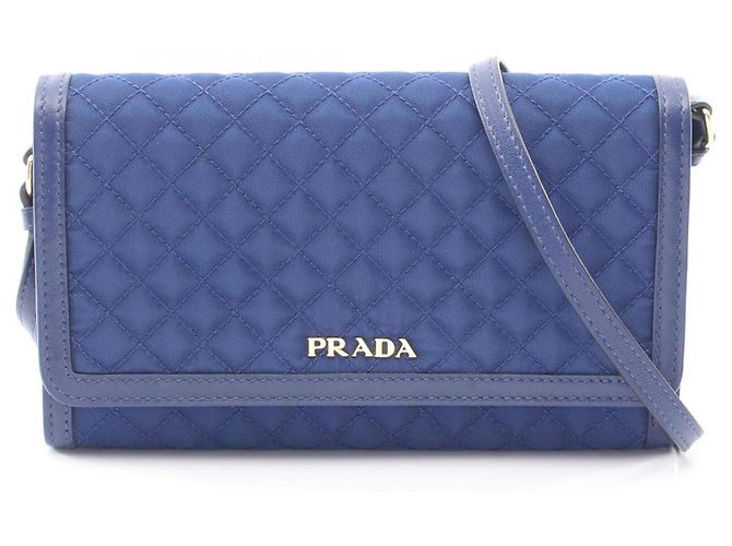 Bolsa de ombro acolchoada Prada Azul