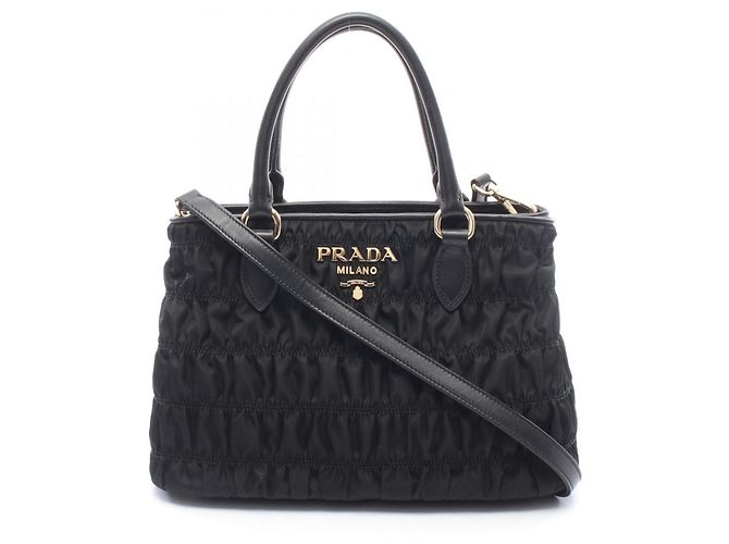Prada TESSUTO GAUFRE' 2-Way Tote Tasche Schwarz