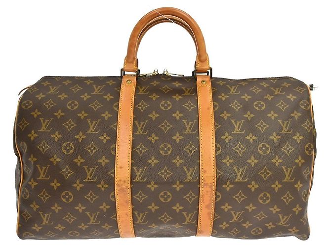 Louis Vuitton Keepall Monogram Canvas 50 Castaño