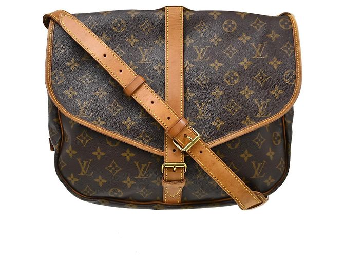 Louis Vuitton Saumur Monogram Canvas 35 Castaño