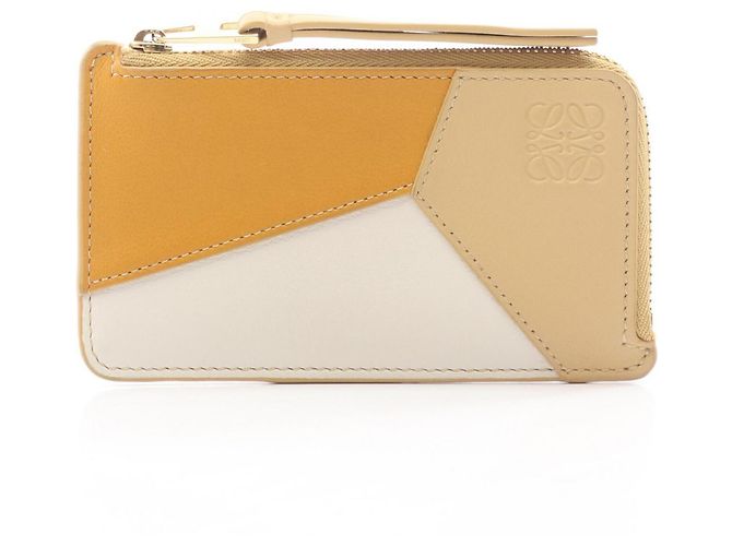 Kartenetui/Kleingeldbeutel Loewe Puzzle Braun Weiß Beige