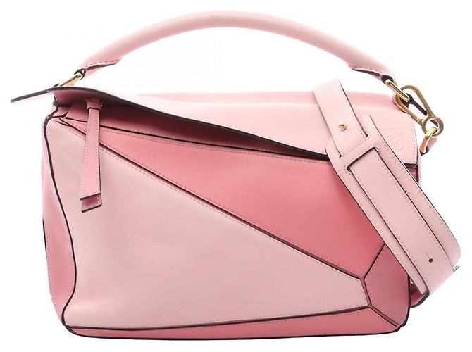 Borsa Loewe Puzzle Medium - Borsa a mano in pelle Rosa