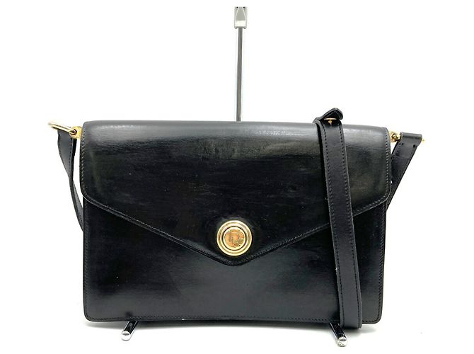 Borsa a tracolla in pelle nera Christian Dior Nero