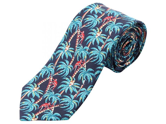 Louis Vuitton Men's Silk Cravat Multiple colors Green Navy blue