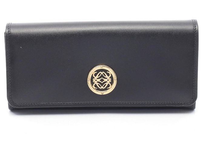 Loewe Anagram Bi-fold Long Wallet Black