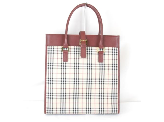 Borsa Tote Burberry Nova Check Rosso