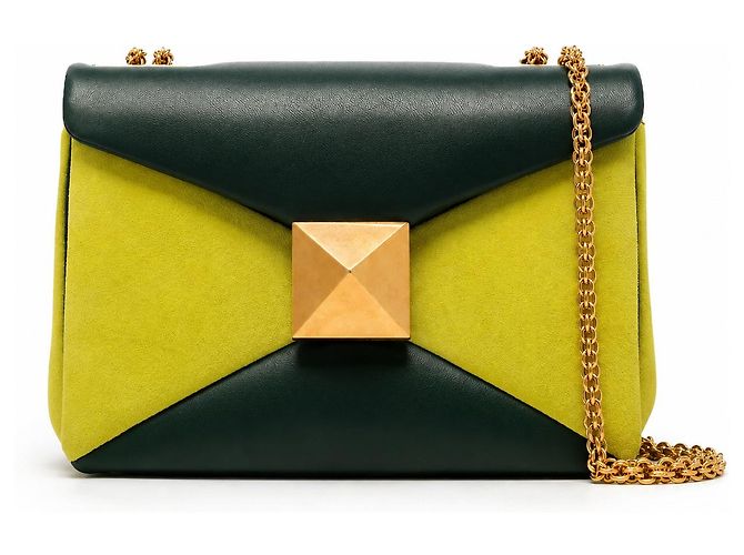 Borsa Valentino Garavani One Stud Medium – Runway Primavera 2022 – Smeraldo e Chartreuse Verde Giallo