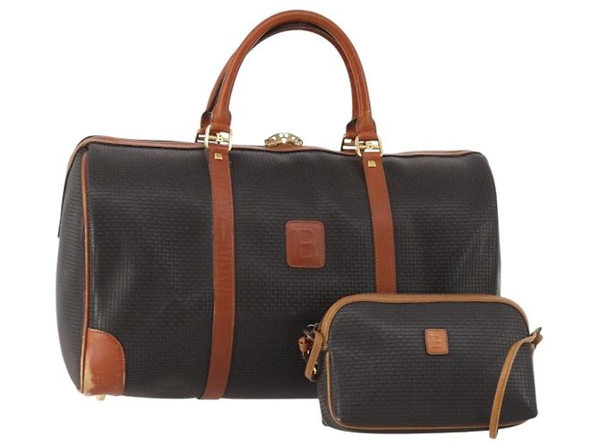 Borsa Boston BALLY in PVC Set da 2 Pezzi Nero Auth 182521