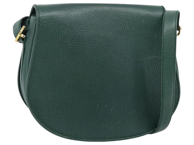 Borsa a tracolla CARTIER Must Line in pelle verde e oro Auth bs35522 D'oro